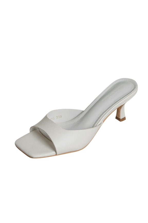 Women's Kitten Low Heels Square Toe Slingback Shallow Mouth Slip On Work Party Dress Pumps