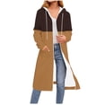 thumbnail image 1 of Wensltd Women's Long Jackets Zipper Hooded Sweatshirts Drawstring Long Sleeve Tops for Spring Fall, 1 of 5