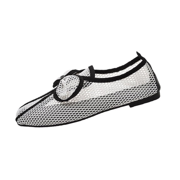 Wensltd Women's Mesh Ballet Flats Wide Width Comfy Slip-On Round Toe Casual Summer Shoes