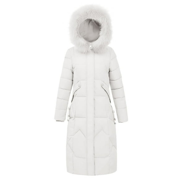 Wensltd Women's Mid-Length Fall Winter Outerwear Soft Warm Cotton-padded Jacket Snow Coat