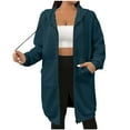 thumbnail image 1 of Wensltd Women's Oversized Full Zip Up Waffle Knit Hoodie Solid Color Drop Shoulder Long Sleeve Drawstring Jacket Plus Size, 1 of 8