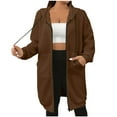thumbnail image 1 of Wensltd Women's Oversized Full Zip Up Waffle Knit Hoodie Solid Color Drop Shoulder Long Sleeve Drawstring Jacket Plus Size, 1 of 5