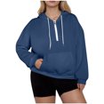 thumbnail image 1 of Wensltd Women's Oversized Hoodies Zip-Up Drop Shoulder Long Sleeve Sport Top Drawstring Plus Size Solid Color, 1 of 4