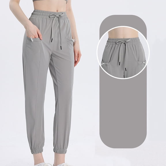 Wensltd Women's Pants for Running Gym Casual Loose Sport Pants with Pockets