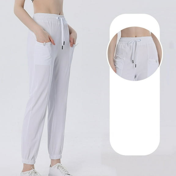 Wensltd Women's Pants for Running Gym Casual Loose Sport Pants with Pockets