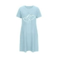 thumbnail image 1 of Wensltd Women's Plus Size Short Sleepshirts Round Neck Lightweight Relaxed Fit Trendy Valentine's Day Summer Sleep Dress, 1 of 5