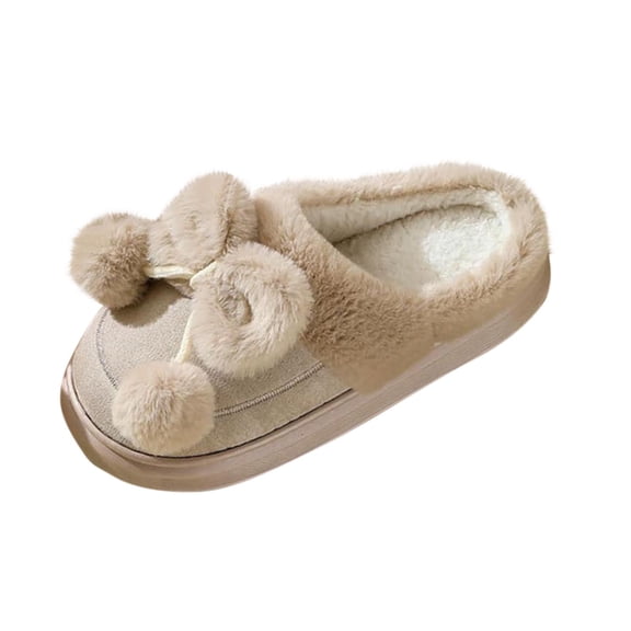 Wensltd Women's Plush Fleece Lined Slippers Winter Slipper Thick Sole Fashion Plus Size Shoe for Women Black