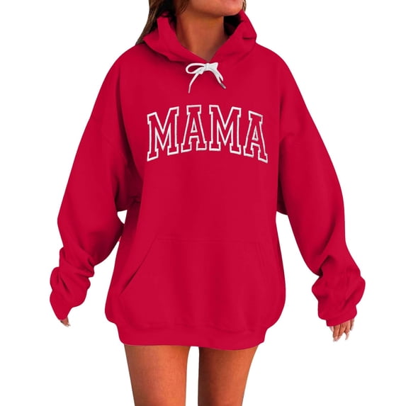 Wensltd Women's Printing Long Sleeve Hoodies Casual Tunic Pullover Sweatshirts with Pocket
