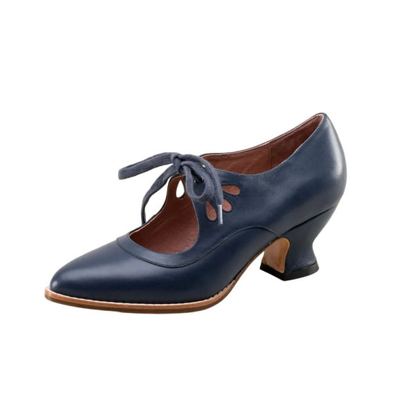 Wensltd Women's Pumps Low Chunky Block Heel Dress Shoes Closed Round Toe Comfortable Heels