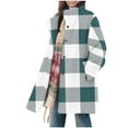 thumbnail image 1 of Wensltd Women's Quilted Fleece Jacket Lapel Collar Long Sleeve Spring Fall Plaid Coat Button Up, 1 of 7
