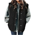 thumbnail image 1 of Wensltd Women's Quilted Thermal Sleeveless Vest Solid Color Winter Casual Outdoor Jacket, 1 of 7