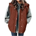 thumbnail image 1 of Wensltd Women's Quilted Thermal Sleeveless Vest Solid Color Winter Casual Outdoor Jacket, 1 of 7