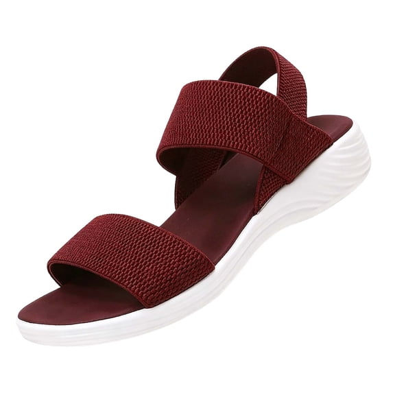 Wensltd Women's Sandals Casual Comfy Wide Elastic Straps Lightweight Outdoor Sandals for Summer Walking