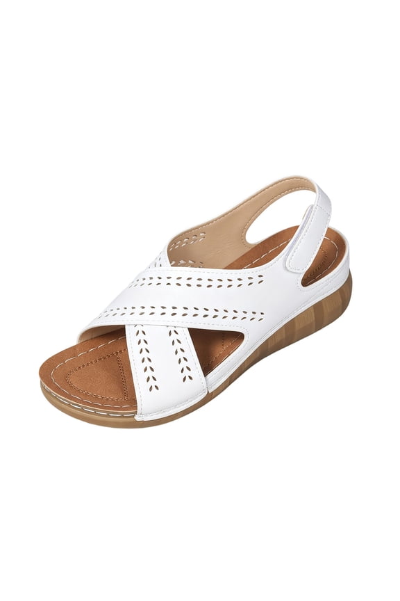 Women's Sandals Open Toe Wide Width Comfortable Summer Sandals With Adjustable Back Strap For Daily Casual Wear