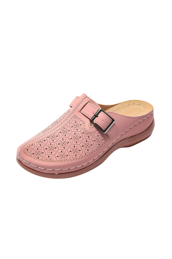 Women's Sandals Wide Width Closed Toe Slide Walking Sandals Lightweight Casual Sandals Pink