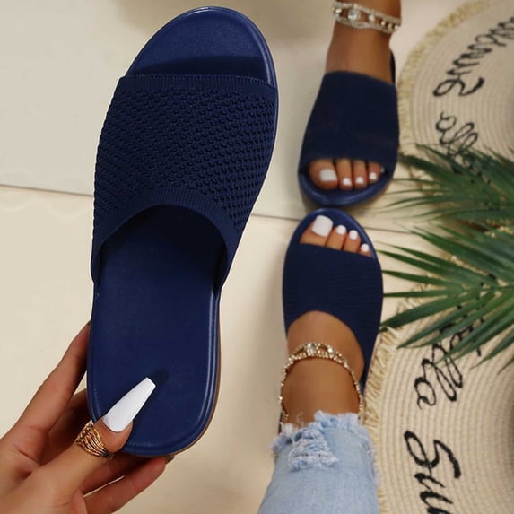 Wensltd Women's Sandals Wide Width Mesh Open Toe Outdoor Sandals Lightweight Breathable Casual Sandals Gray