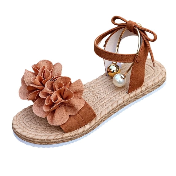 Wensltd Women's Sandals Wide Width Open Toe Outdoor Sandals Lightweight Breathable Casual Sandals Brown