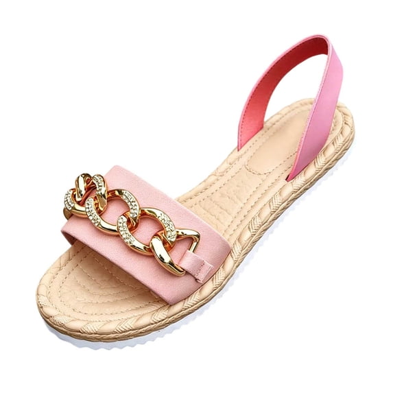 Wensltd Women's Sandals Wide Width Open Toe Sandals Lightweight Breathable Casual Sandals Pink