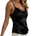 thumbnail image 1 of Wensltd Women's Satin Camisole Spaghetti Strap Cowl Neck Sleeveless Tank Tops Blouse Lightweight, 1 of 5