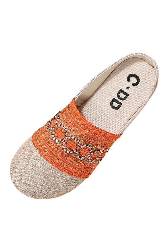 Women's Shoes Comfortable Solid Color Round Toe Closed Toe Loafers Comfortable Soft Sole Shoes Orange