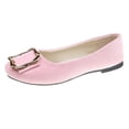 thumbnail image 1 of Wensltd Women's Shoes Comfortable Square Buckle Flat Shoes for Spring and Fall Plus Size Multi Color Stylish Casual Shoes Pink, 1 of 4