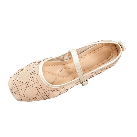 Wensltd Women's Shoes Mesh Mary Jane Flats Adjustable Strap Flat Shoes Transparent Mesh Upper Spring Summer Daily Walking Soft Ballet Flats White