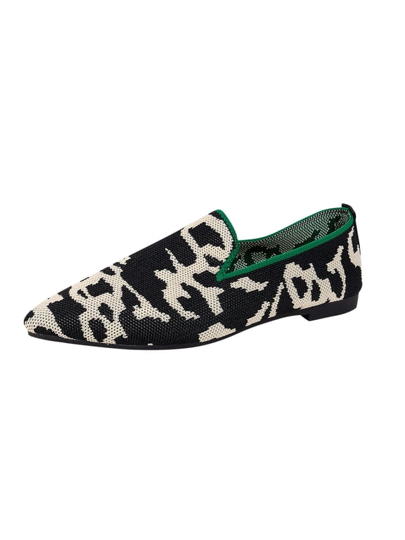 Women's Shoes Spring and Summer Pointed Shoes Fashion Casual Versatile Soft Sole Knit Shoes Women
