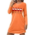 thumbnail image 1 of Wensltd Women's Short Sleepshirts Stylish Long Sleeve Round Neck Christmas Home Wear Nightgown S-XXL, 1 of 6