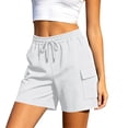 thumbnail image 1 of Wensltd Women's Shorts Elastic Waist Cargo Shorts with Drawstring and Side Pockets Soft Everyday Wear, 1 of 7