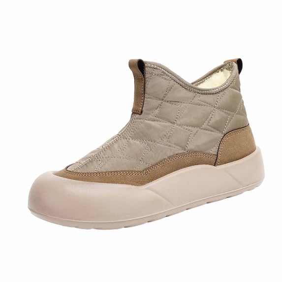 Wensltd Women's Simple Walking Shoe Comfortable Round Toe Soft Sole Fashion Winter Casual Ankle Boots