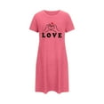 thumbnail image 1 of Wensltd Women's Sleepshirts Short Sleeve Spring Cozy Lightweight Round Neck Nightdress Valentine's Day Pink, 1 of 2
