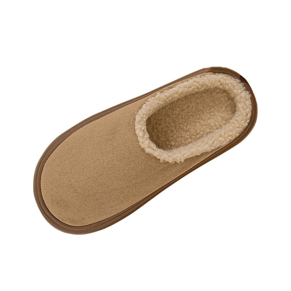 Wensltd Women's Slippers Wide Width Plush Lined Warm Comfortable Solid Color Bedroom Cotton Slippers White