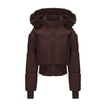 thumbnail image 1 of Wensltd Women's Snow Coat Fall Winter Outerwear Soft Warm Cotton-padded Jacket, 1 of 8