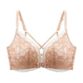 thumbnail image 1 of Wensltd Women's Solid Color Front Closure Push Up Backless Lace Bra Daily Wear Cozy Style All Season, 1 of 6