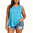 thumbnail image 1 of Wensltd Women's Crew Neck Sleeveless Plus Size Tank Tops Casual Loose Fit Tops for Daily Wear, 1 of 7