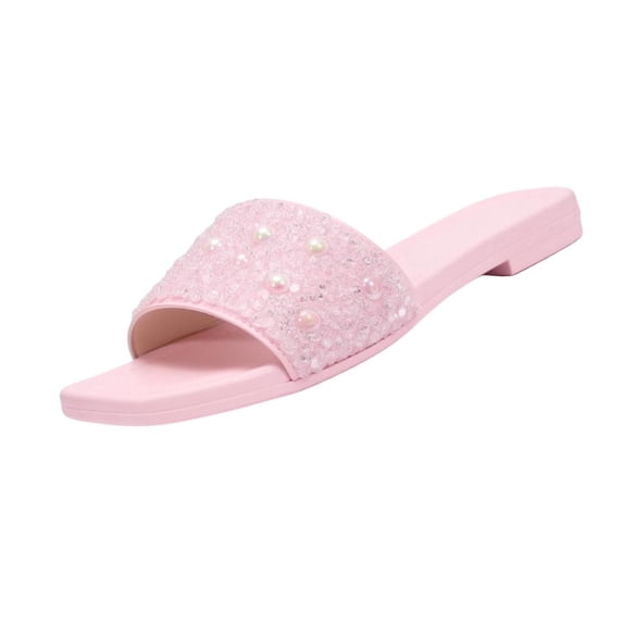 Wensltd Women's Square Toe Flat Sandals Summer Casual Fashion Sandals for Daily Outdoor Wear Blue