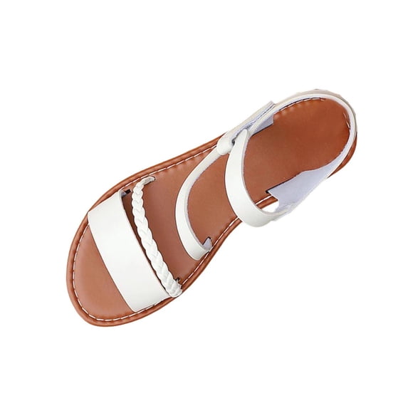 Wensltd Women's Summer Sandals Casual Round Toe Open Toe Flat Slip On Comfort Lightweight Beach Sandals Outdoor Walking
