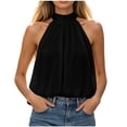 thumbnail image 1 of Wensltd Women's Tank Tops Sleeveless High Halter Neck Loose Solid Blouse Soft Lightweight Comfy Casual Tunic For Daily Outdoor Wear, 1 of 6