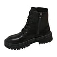 thumbnail image 1 of Wensltd Women's Thick Bottom Mid Calf Booties Chunky Low Heel Square Toe Fashion Boots Black for Spring Fall, 1 of 9