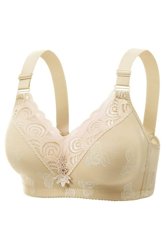 Women's Thin Style Lace Wide Strap Bra Push Up Daily Wear Casual Style Full Coverage Plus Size Bras