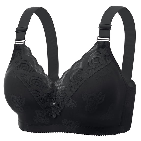 Wensltd Women's Thin Style Lace Wide Strap Bra Push Up Daily Wear Casual Style Full Coverage Plus Size Bras