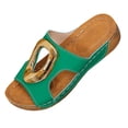 thumbnail image 1 of Wensltd Women's Wedge Heel Comfort Sandals Wide Width Open Toe Solid Color Casual Summer Beach Sandals, 1 of 9