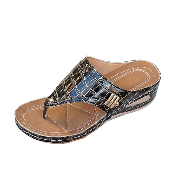 Wensltd Women's Wedge Sandals Casual Outdoor Wear Comfortable Stylish Design Lightweight Chunky Sole Sandals for Summer