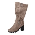 thumbnail image 1 of Wensltd Women's Wide Calf Boots Comfortable Side Zipper Riding Shoes Round Toe Casual Winter Boots for Women, 1 of 9