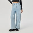 thumbnail image 1 of Wensltd Women's Wide Leg Jeans High Waisted Strechy Baggy Loose Denim Pants, 1 of 7
