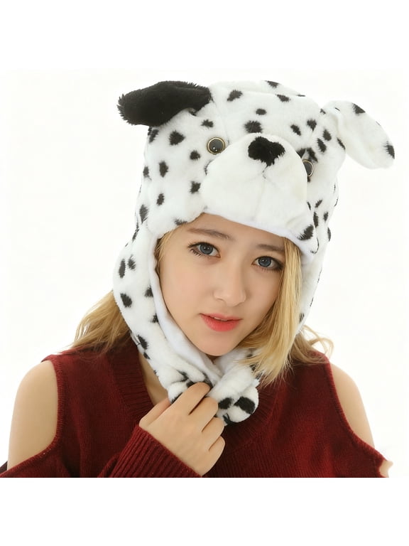 Women's Winter Plush Warm Hat With Ear Flaps Cute Animal Style Holiday Cosplay Funny Gift for Adults and Teens