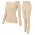 thumbnail image 1 of Wensltd Women's Winter Seamless Thermal Underwear Set Round Neck Long Sleeve Tight Fit Warm Clothing, 1 of 8