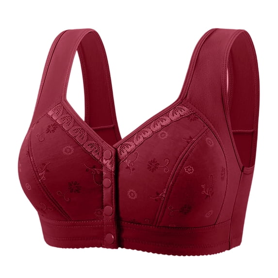 Wensltd Women's Wireless Front Closure Bra Lightly Padded Everyday Comfort Full Coverage Plus Size Bras