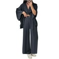 thumbnail image 1 of Wensltd Womens 2 Piece Outfits Long Sleeve Tops Wide Leg Long Pants Casual Lounge Set, 1 of 7