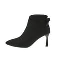 thumbnail image 1 of Wensltd Womens Boots Chunky Heel Pointy Toe Booties Side Zipper Wide Width Fall Winter Dress Heel Shoes, 1 of 8